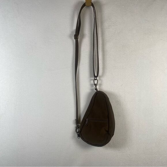 Ameribag Healthy Back Bag Brown Nylon Mini Sling Bag - Picture 7 of 11